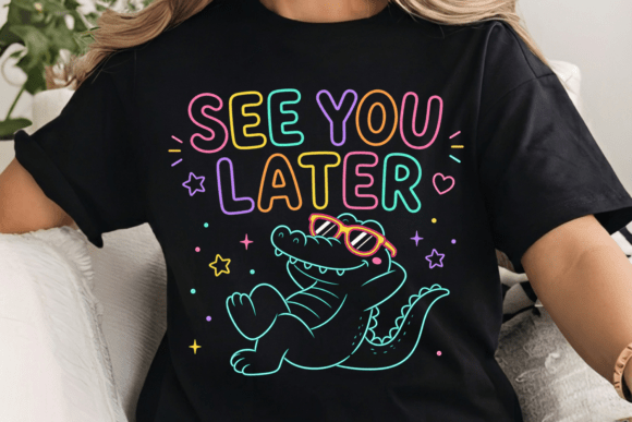 Bring Vibrant Energy to Projects with the See You Later Teacher Alligator PNG