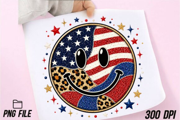 Embrace Americana with a Retro Patriotic Smiley Face PNG