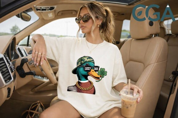 Lucky Duck PNG: Streetwear Style for Patrick's Day