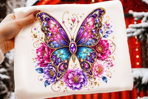 Ornate Jeweled Butterfly & Flower PNG: A Designer's Guide
