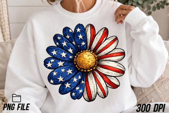 Patriotic Daisy PNG: Infuse Your Projects with Floral Charm