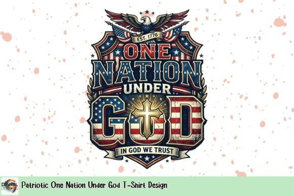 Patriotic One Nation Under God T-Shirt Design