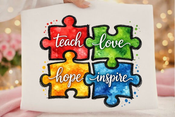 Teach Love Autism Awareness Sublimation: Designing with Heart
