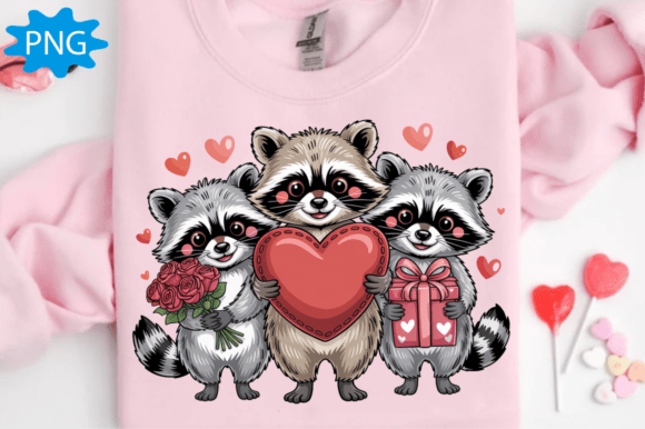 Valentine Raccoons PNG: Cute Raccoons for Your Designs
